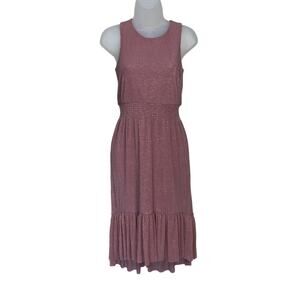 ZUNIE Rose Dusty Metallic Scoop Neck Sleeveless High Low Dress Girls Size 14